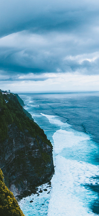 Seascape travels, Cloudy skies, Coastal allure, -perfect backdrop HD phone wallpaper