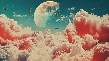 Dreamcore Fantasy: A Stunning Ultra, dreamcore, cloud, moon, sky, fantasy HD wallpaper