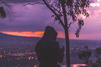 Person In Hoodie Dark Evening Silhouette , hoodie, silhouette, evening, graphy HD wallpaper