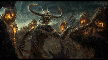 The Dark Celebrations, horns, creature, monster, dark, demon HD wallpaper