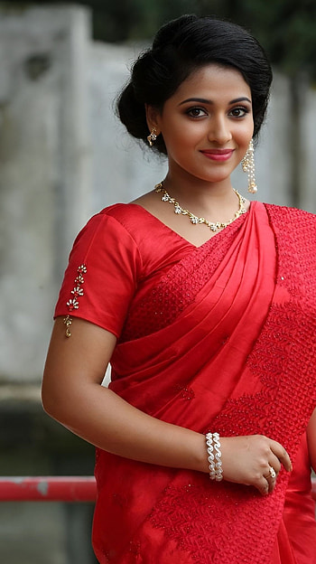 Anu Sitara, malayalam actress, saree beauty HD phone wallpaper