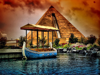 Nature, Rivers, Boat, Pyramid HD wallpaper