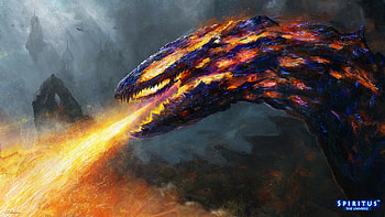 Lava Dragon , dragon, artist, artwork, digital-art, deviantart HD wallpaper