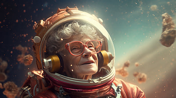 Space Explorer Grandmother AI Art, woman, Grandmother HD wallpaper