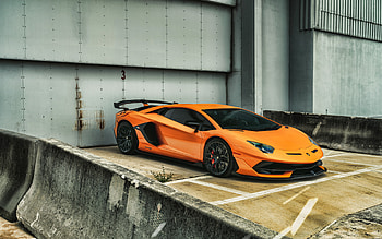 Lamborghini Aventador, , orange sports coupe, Aventador exterior, new orange Aventador, supercars, Lamborghini HD wallpaper