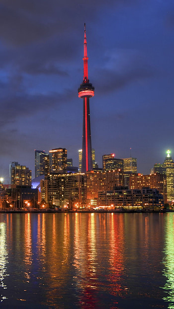 Toronto Skyline at Night, Canada , Nighttime beauty, Urban lights HD phone wallpaper