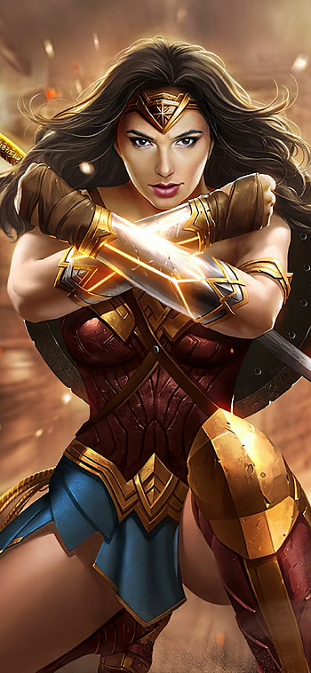 Bracelets of Submission, Wonder Woman Art HD phone wallpaper