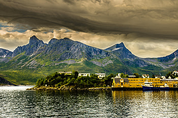 Nature, Mountains, Ford, Pier, Wharf, r, Norway, Bay HD wallpaper