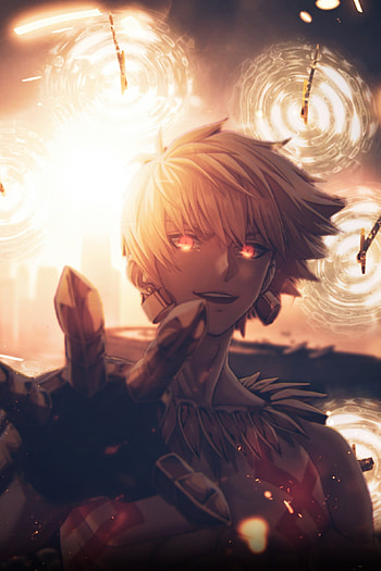 Gilgamesh, heat, sky, animeart HD phone wallpaper