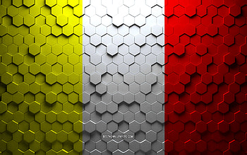 Flag of Benevento, honeycomb art, Benevento hexagons flag, Benevento, 3d hexagons art, Benevento flag HD wallpaper