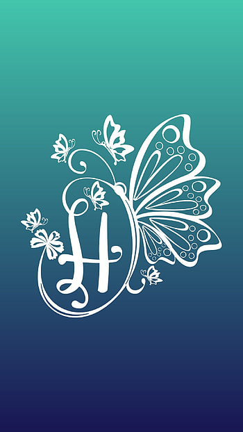 Butterfly H, letter HD phone wallpaper