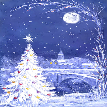 Magical christmas, winter, outdoor, painting, christmas, beautiful, nature, lovely, tree HD wallpaper