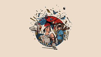Minimal, anime, princess mononoke HD wallpaper