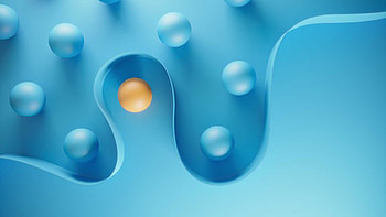 Blue Yellow Balls Curve Art Pattern Abstract HD wallpaper