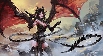 Fantasy Demon Monster Horror Female Demon HD wallpaper