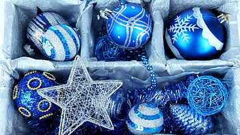 Blue Christmas Ornaments, blue, abstract, graphy, christmas, ornaments HD wallpaper