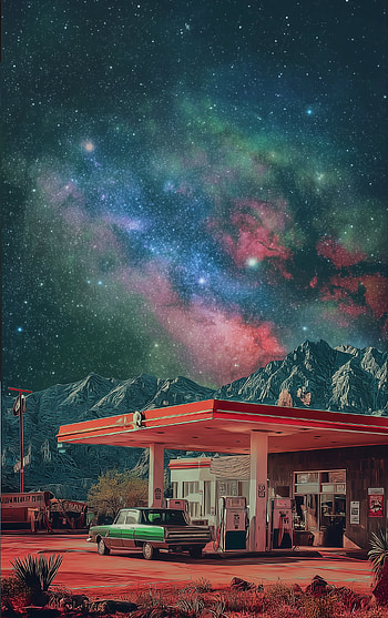 Galaxy Gas Station under Starry Sky - Stunning , galaxy, starry sky HD phone wallpaper