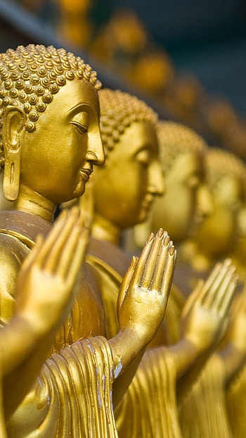 Bhagwan Buddha, Golden Statue, Buddha HD phone wallpaper