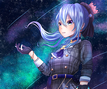 Hoshimachi Suisei, hololive, Hoshimachi Suisei, Anime, Virtual Youtuber HD wallpaper