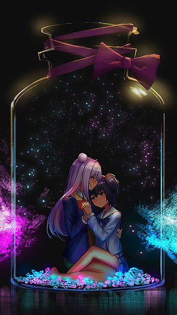 Shio & Satō's Cosmic Embrace – Happy Sugar Life , Anime HD phone wallpaper