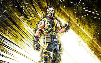 Deadfall, grunge art, Fortnite Battle Royale, Fortnite characters, yellow abstract rays, Deadfall Skin, Fortnite, Deadfall Fortnite HD wallpaper