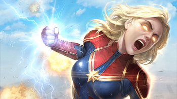 Captain Marvel Newarts, captain-marvel, superheroes, artwork, art, artstation HD wallpaper