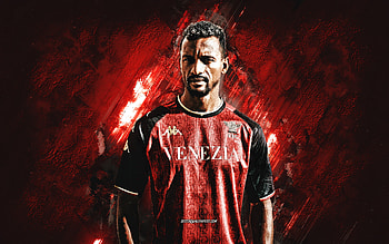 Nani, Portuguese professional footballer, Venezia FC, Luis Nani, grunge art, red stone background, Nani Venezia HD wallpaper