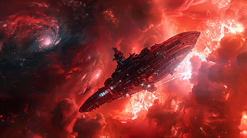 Cosmic Voyage: Spacecraft Amidst Nebula, cosmic, space HD wallpaper