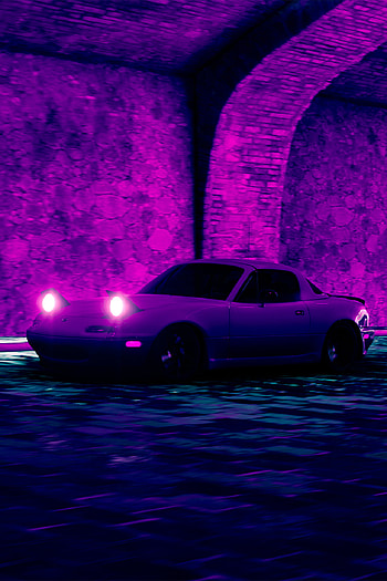 Miata, jdm, pink, blue, pink and blue, car, forzahorizon, mazda miata, mazda HD phone wallpaper