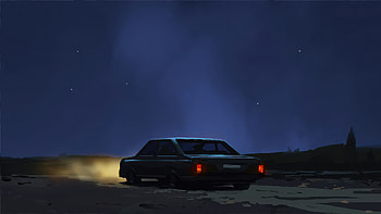 Night Car Scene, car, night, artist, artwork, art, digital-art, artstation HD wallpaper