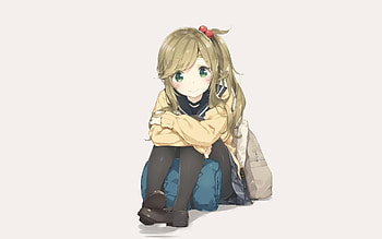 Cute, blonde, Aoi Inuyama, Yuru Camp HD wallpaper