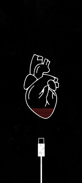 Heart charging, love, red, charge HD phone wallpaper