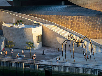 Outside the museum, Bilbao, Architectural wonder, Modern art HD wallpaper