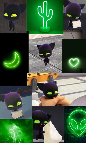 Plagg, Miraculous, Neon Green, Cat, Cat noir, Adrien's kwami, Kwami, Cheese, Green HD phone wallpaper