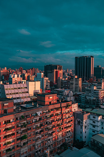 Cities, Sunset, City, Building, View From Above, Urban Landscape, Cityscape HD phone wallpaper