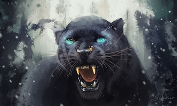 Black Panther Roar Artwork, black-panther, panther, artwork, artist, digital-art, artstation HD wallpaper
