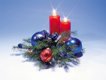 Holidays, Candles, Branch, Needles, Bow, Balls HD wallpaper