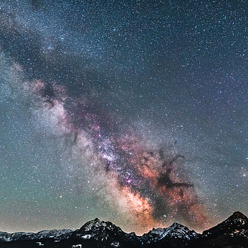 Nature, Mountains, Vertex, Starry Sky, Milky Way, Tops HD phone wallpaper
