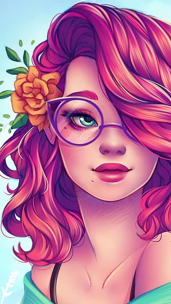 Cute Cartoon Girl, Hair Styles, cool girl HD phone wallpaper