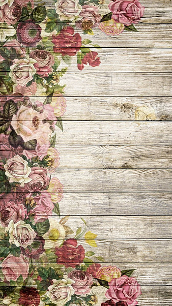 Flowers on wood, pink, petal, wooden, roses HD phone wallpaper