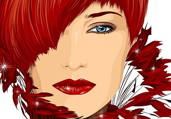 Red, lady, abstract HD wallpaper