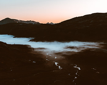 Mountain Ranges During Golden Hour, mountains, sunset, evening, nature HD wallpaper