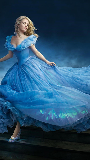 Lily James in Cinderella, Disney princess dresses, Dresses HD phone wallpaper