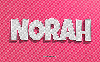 Norah, pink lines background, with names, Norah name, female names, Norah greeting card, line art, with Norah name HD wallpaper