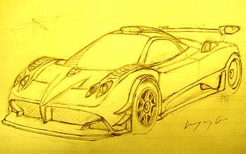 Pagani Zonda R Sketch, sketch, zonda r, pagani, car HD wallpaper