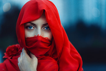 Beauty, model, eyes, girl, scarf, alessandro di cicco, woman HD wallpaper