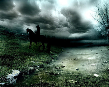 Dark Knight, knight, horse, dark, nice HD wallpaper