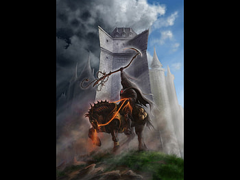 Rider, horse, fantasy, dark HD wallpaper