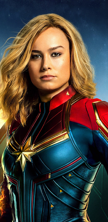 Brie Larson, Captain Marvel, Artwork, Superhero Movies HD phone wallpaper