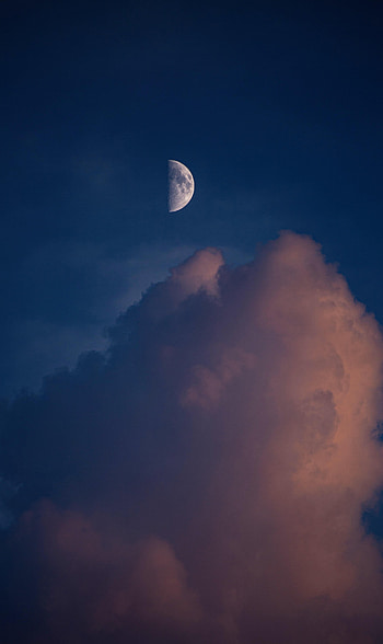 Nature, Sunset, Sky, Clouds, Moon, Full Moon HD phone wallpaper